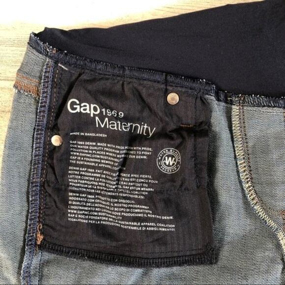 Gap Maternity Jeans Women Size 4 Dark Indigo Bootcut Full Panel Stretch New - Picture 9 of 11